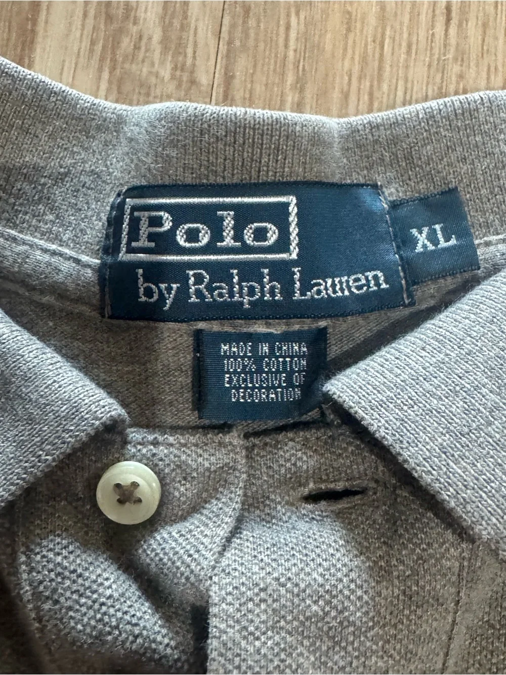 Vintage Polo by Ralph Lauren Long Sleeve Polo Shirt Grayish Brown Green Pony XL
